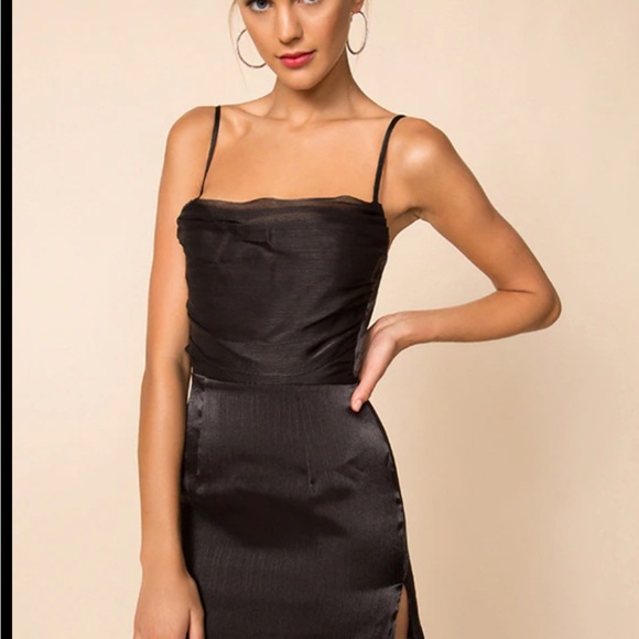 Superdown‎ Cowl Mini Black Dress Sz Small - Picture 3 of 6